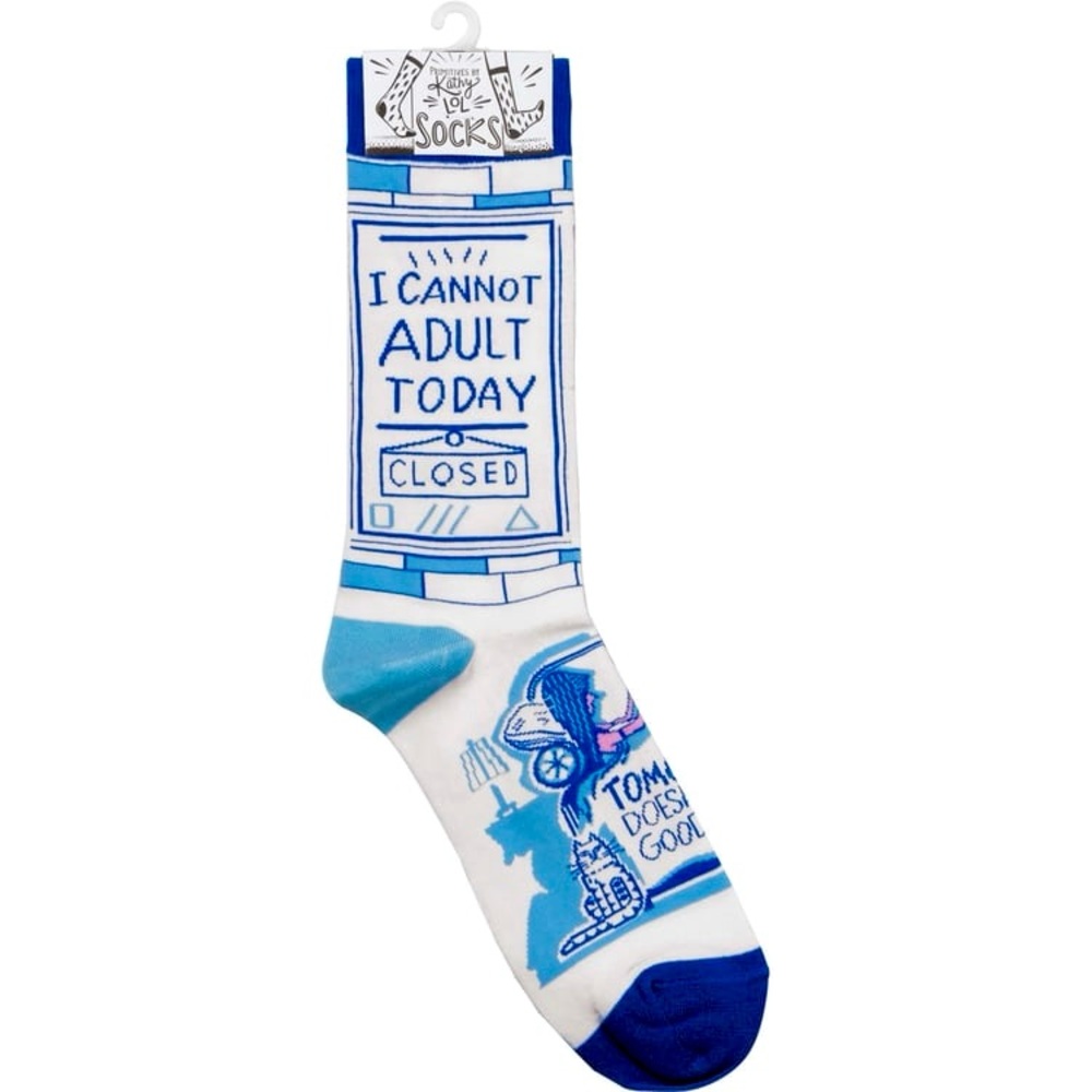 Primitives by Kathy ‘I Cannot Adult Today’ Crew Socks (Unisex)